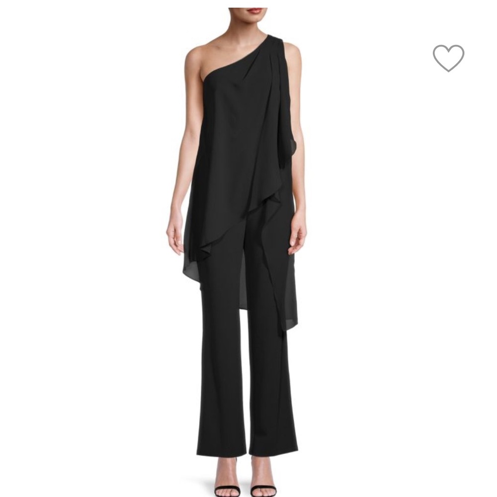 One-Shoulder Asymmetrical Overlay Jumpsuit
